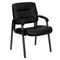 Emma and Oliver Faux Leather Executive Reception Chair with Powder Coated Frame